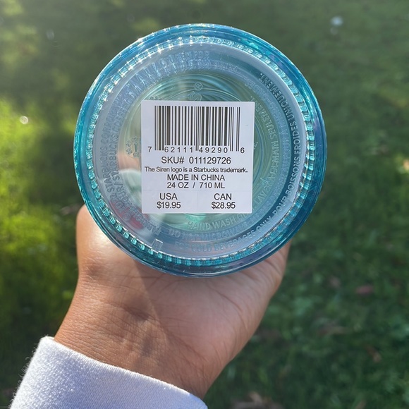 NWT STARBUCKS Rare Mermaid Scale Iridescent Cold Cup Tumbler 24oz Venti 2022 - Picture 3 of 5